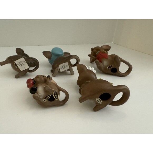 Vintage Josef Originals Mouse Lot of 5 Figurines Ceramic Phone Bride Vest Bonnet - Picture 11 of 11